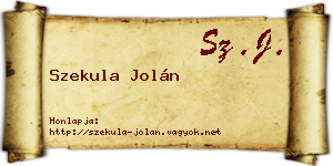 Szekula Jolán névjegykártya