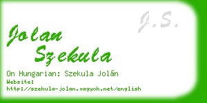 jolan szekula business card